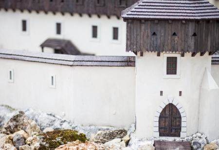 Reconstruction model of castle, architectural miniature parkのeditorial素材