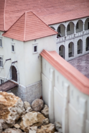 Reconstruction model of castle, architectural miniature parkのeditorial素材