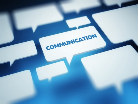 Communication concept on speech bubbleの写真素材