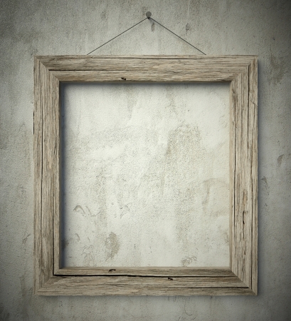 3d Simple old circle wooden frame, vintage backgroundの写真素材