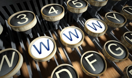 Typewriter with Www button, vintage styleの写真素材