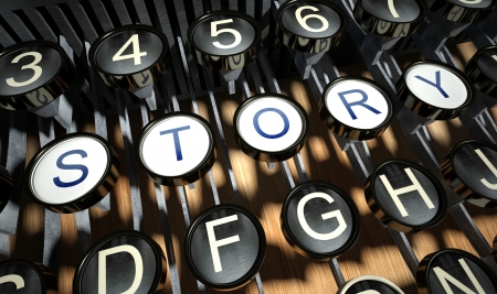 Typewriter with Story button, vintage styleの写真素材