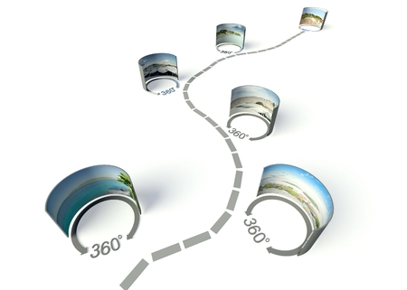 Virtual tour of 360 degrees panoramasの写真素材