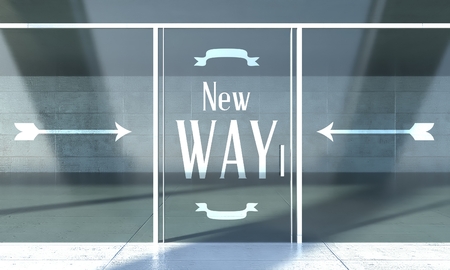 New way sign on front door conceptの写真素材