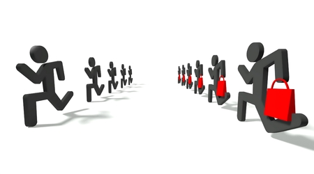 Customers before and after shopping conceptの写真素材