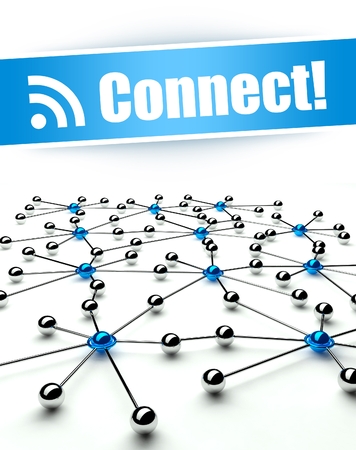 Connect concept, abstract conception of internet and communicationの写真素材