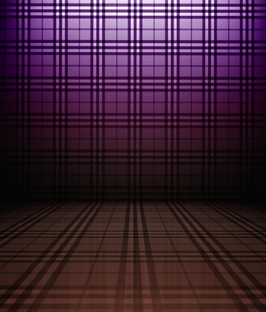 3d tartan wall, violet grating texture interiorの写真素材