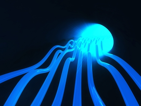 3d energy flow, abstract stream of informationの写真素材