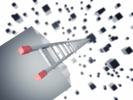 3d ladder of success, business symbolの写真素材