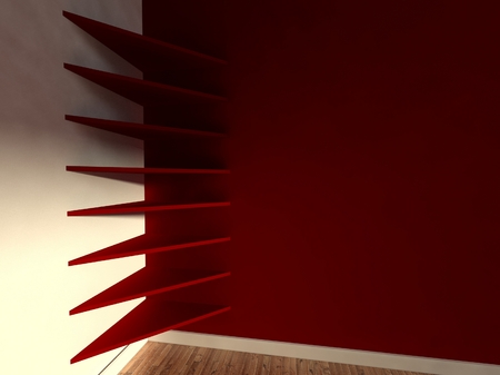 3d modern interior, empty shelfの写真素材