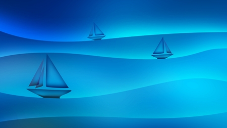 Sea background illustration with sailboats for widescreenの写真素材