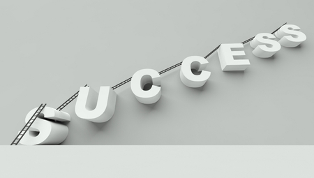Ladder to success 3d render, business conceptの写真素材