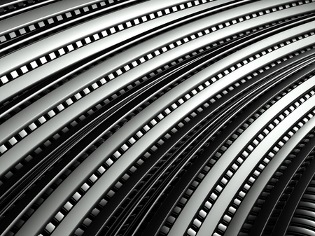 3d wavy aluminium background, abstract silver patternの写真素材