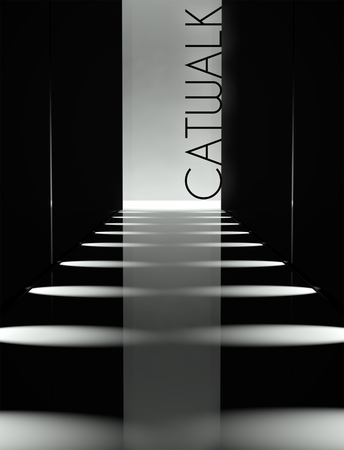 Dark design, fashion catwalk runway backgroundの写真素材