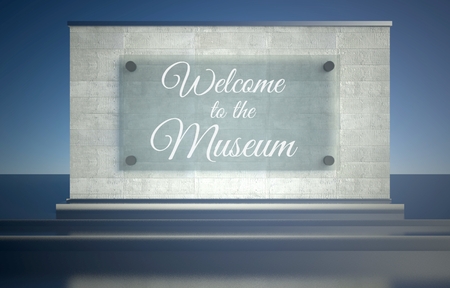 Welcome to the museum signの写真素材