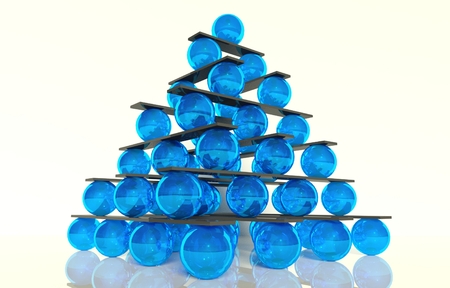 3d ball balance and hierarchy conceptの写真素材