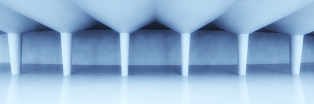 3d modern architecture corridor with columnsの写真素材