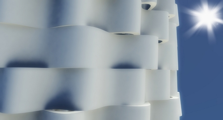 3d modern architecture wallの写真素材