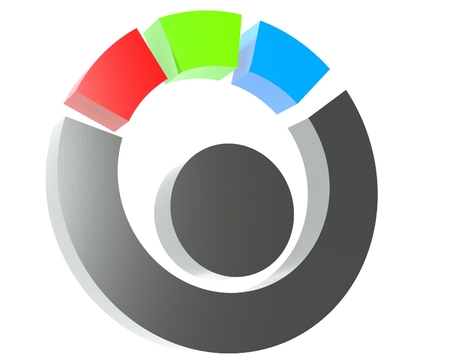 3d success icon with rgb symbolの写真素材