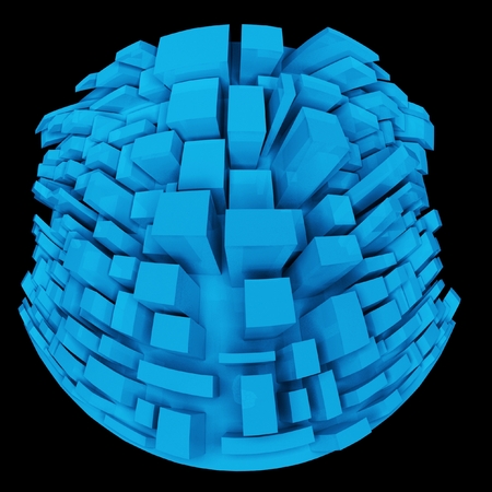 3d Strange Distorted Abstract City, Little Planet in Fish Eyeの写真素材