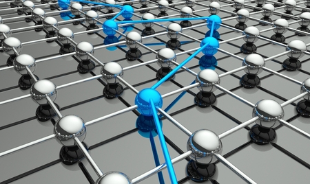 Abstract conception of network and communication, flow of information 3d