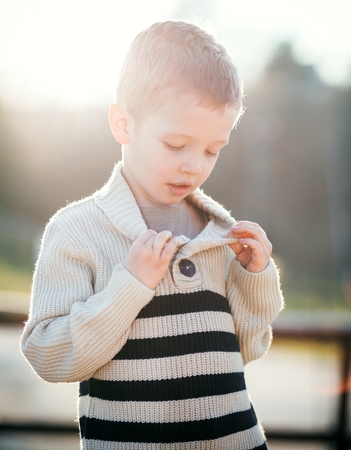 Child portrait of beautiful little boyの写真素材
