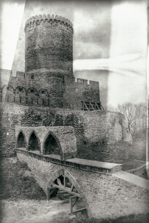 Medieval castle in vintage style photographyのeditorial素材