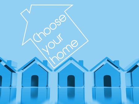 Choose your home, 3d conceptual illustrationの写真素材