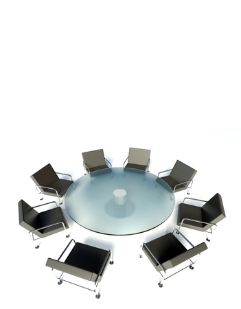 Workplace for negotiations. Table and armchairs with copyspaceの写真素材