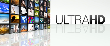 Ultra HD technology video wall, LCD TV panelsの写真素材