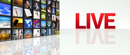 Live video wall, LCD TV panelsの写真素材