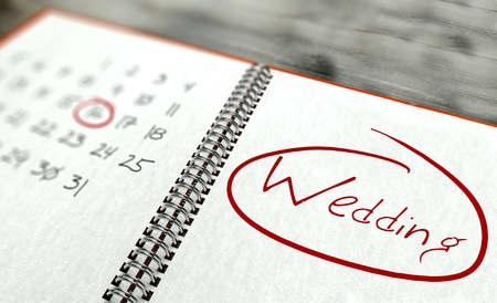 Wedding important day calendar conceptの写真素材