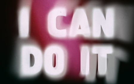 I can do it word on vintage blurred background, concept signの写真素材