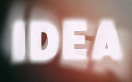 Idea word on vintage blurred background, concept signの写真素材