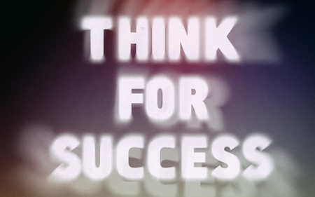 Think for success word on vintage blurred background, concept signの写真素材
