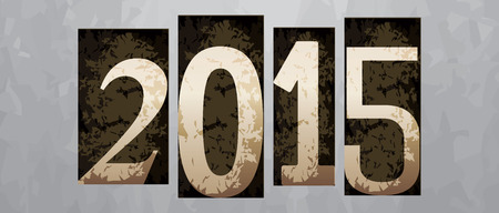 Vector 2015 year, retro vintage letterpress type