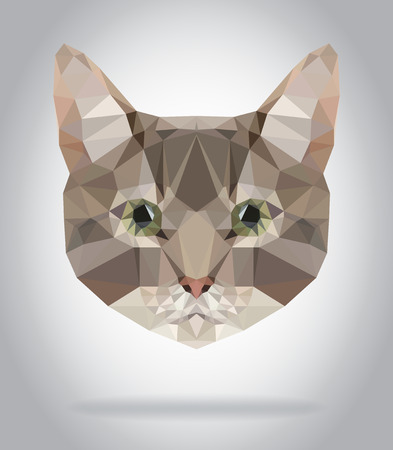 Cat head vector isolated, geometric modern illustrationのイラスト素材