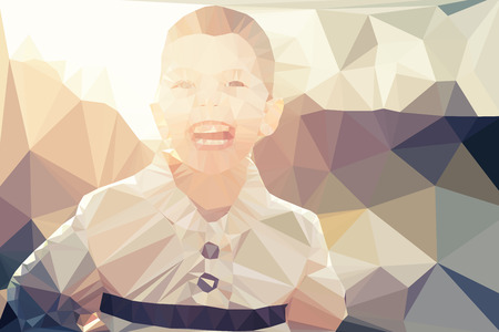Child boy portrait vector, geometric modern illustrationのイラスト素材
