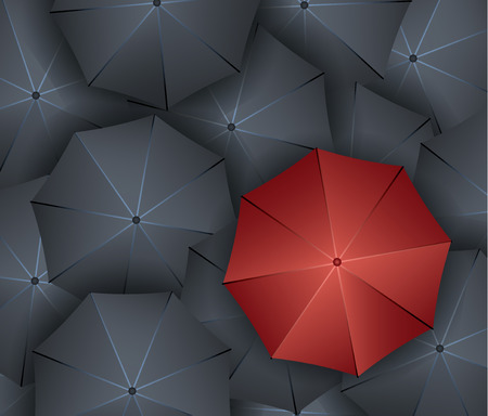 Concept of leader, different umbrella over many othersのイラスト素材