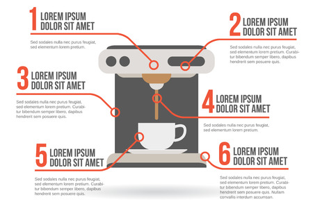 Coffee maker infographic vector illustrationのイラスト素材