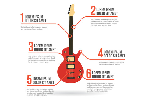 Electric guitar icon, vector infographicのイラスト素材