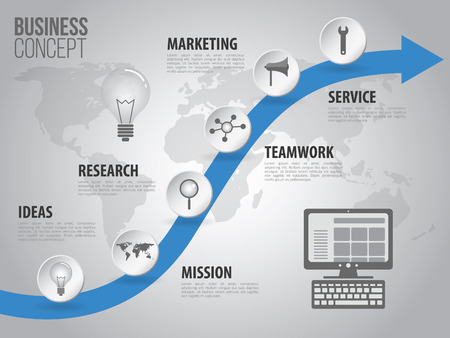 Timeline business infographic with vector iconsのイラスト素材