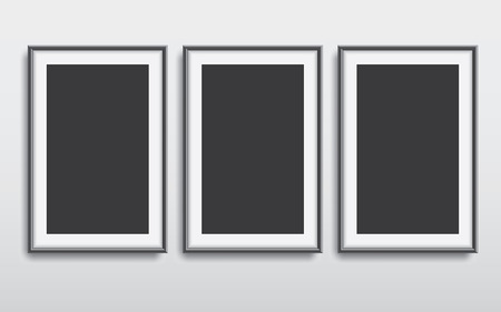 Realistic picture frames vector set, illustration background