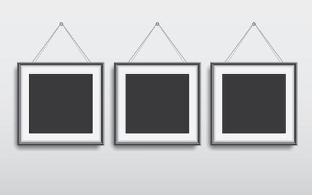 Realistic picture frames vector set, illustration backgroundのイラスト素材