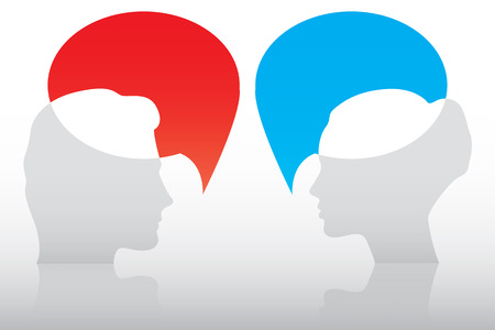 Conversation between man and woman conceptのイラスト素材