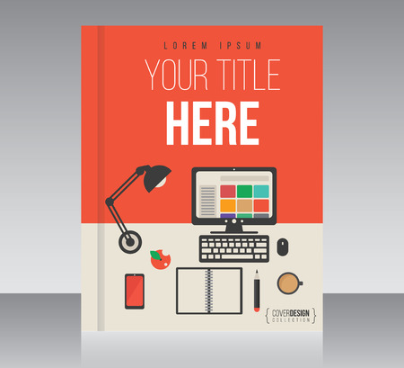 Cover design vector template, minimal style magazine or brochureのイラスト素材