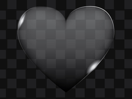 Vector transparent glass heart or button shapeのイラスト素材