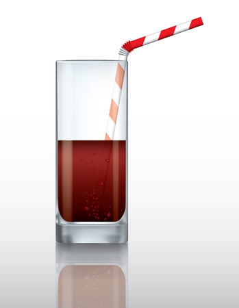 Vector glass of drink with drinking strawのイラスト素材