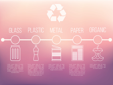 Recycle infographic with garbage icons, vector trash conceptのイラスト素材