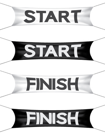 Start and Finish flag, vector setのイラスト素材